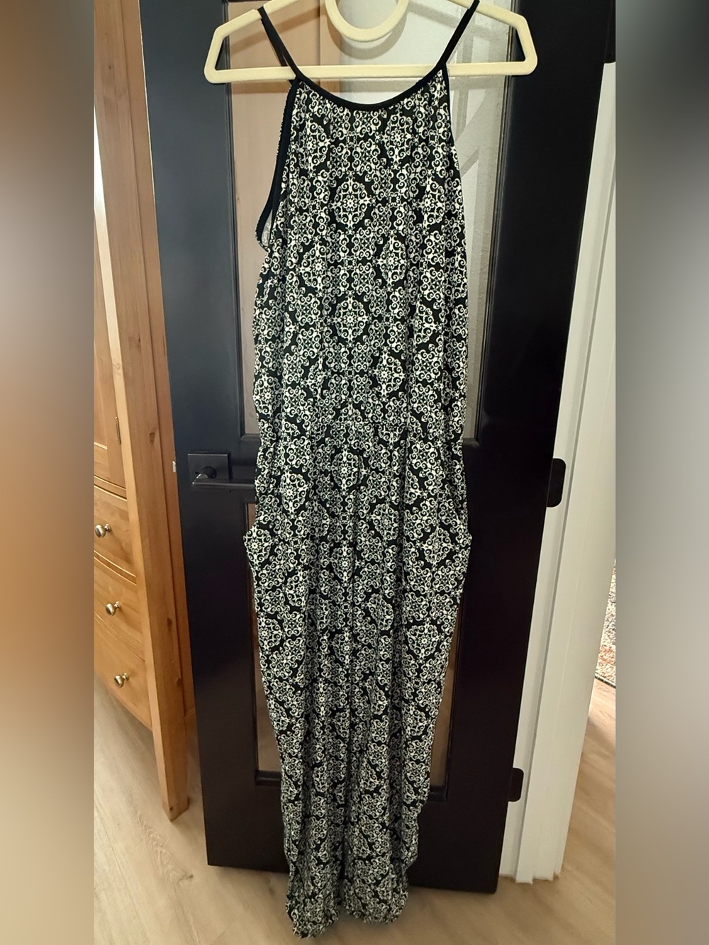 Black and White Halter Style Jumpsuit XL